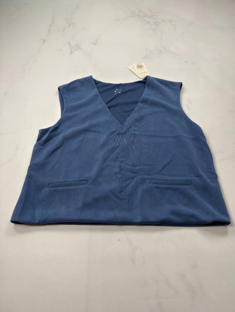A New Day Sleeveless V Neck Blue Minimalist Modern - Womens L NWT